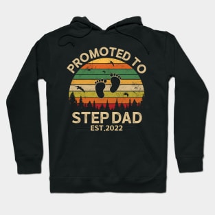 Promoted To Step-Dad Est 2022 Pregnancy Announcement Vintage Hoodie